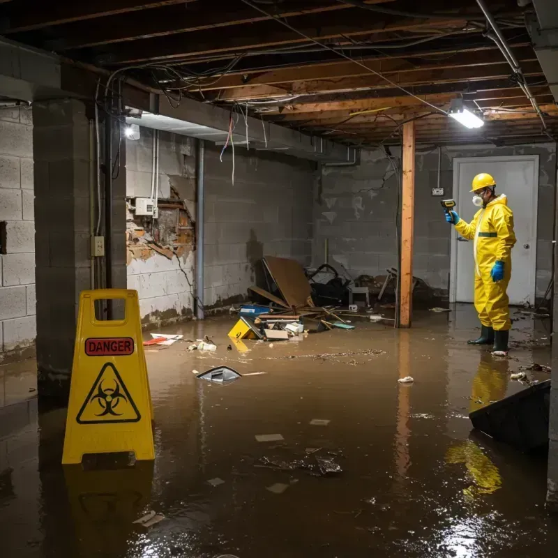 Flooded Basement Electrical Hazard in Monterey, TN Property